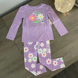 NEW 2Pc 4T Girls Daisy Shirt & Pants Outfit